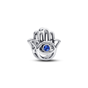 Charm Bạc Bàn Tay Hamsa Đá Xanh Hộ Mệnh