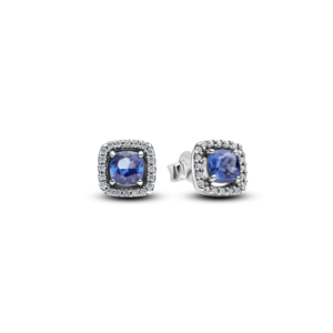 Hoa Tai Timeless Halo Vuông (Màu Xanh)